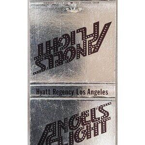 Vintage Matchbook Cover Hyatt Regency Los Angeles Angels Flight Silver Foil